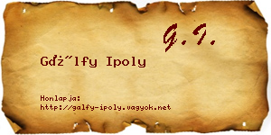 Gálfy Ipoly névjegykártya